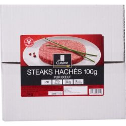 En Cuisine 30X100G Steaks Hachés Pur Boeuf 15%Mg