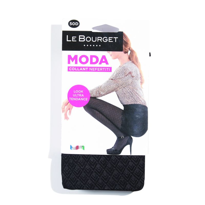 Le Bourget Collant Femme Noir Fantaisie Nefertiti T3/4