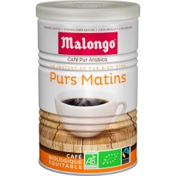Malongo Café Les Purs Matins Allégé Pur Arabica Bio : La Boite De 250 G