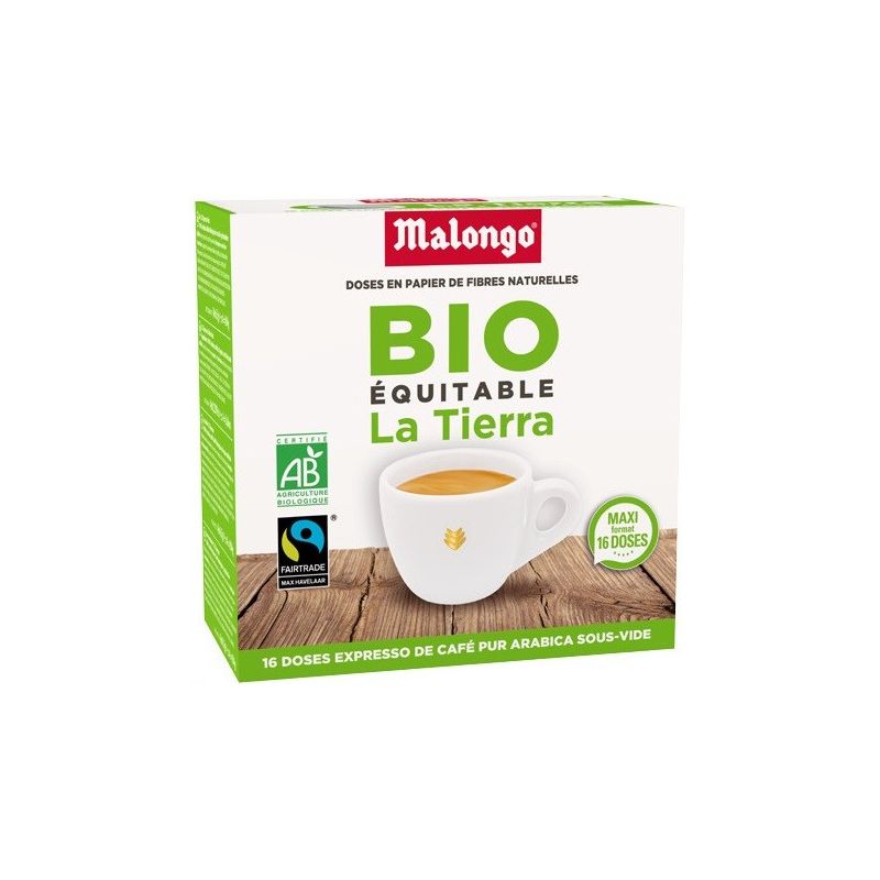 Malongo Dosettes Souples La Tierra Bio : Les 16 De 6,5 G - 112