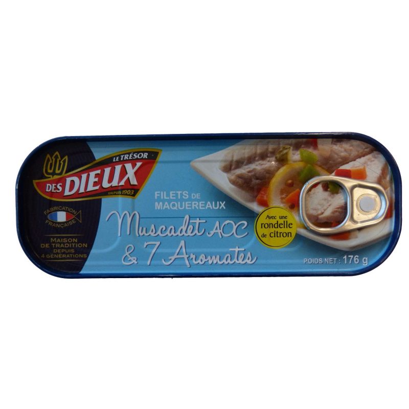 Le Trésor Des Dieux Filets De Maquereaux Au Muscadet Aoc & 7 Aromates 176Grs