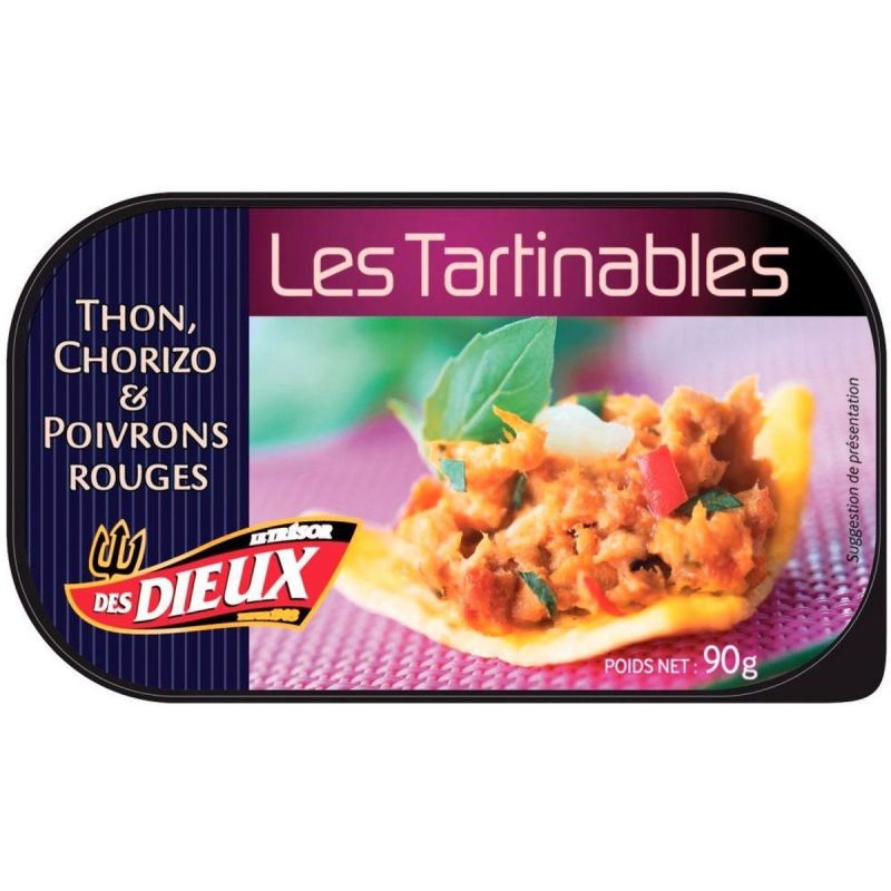 Le Trésor Des Dieux Tartinable Thon Chorizo Poivrons Rouges 90G