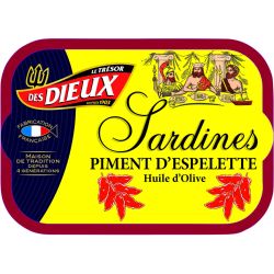 Le Trésor Des Dieux Sardines Piment D'Espelette Huile D'Olive 1/6 115G