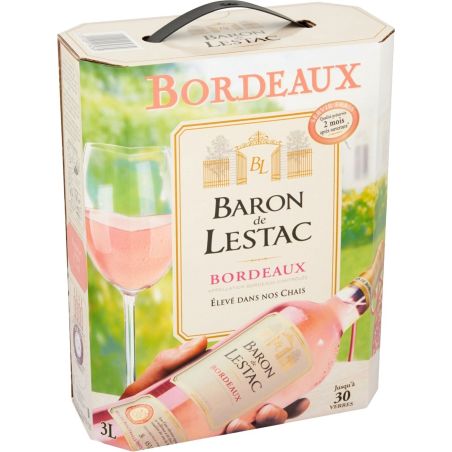 Baron De Lestac Vin Rosé Bordeaux Merlot Cabernet Sauvignon Franc : La Fontaine 3L