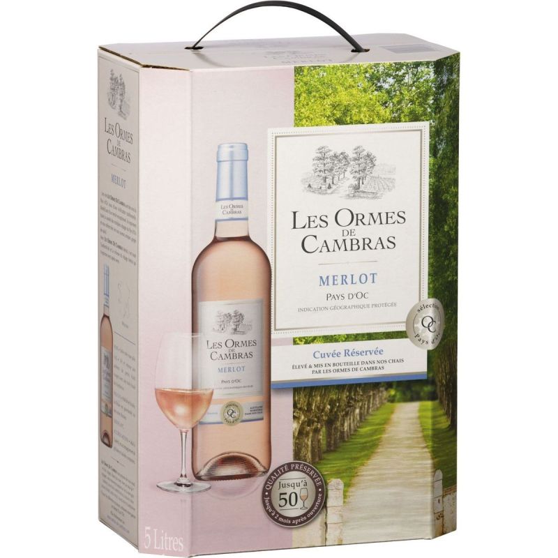 Les Ormes De Cambras Igp Pays-D'Oc Merlot Cuvée Réservée Rosé 5L