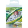 Lumi'Car Lot De 10 Fusibles 9 Enfichables + 1 Radio 12V