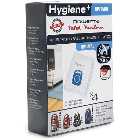 Rowenta Sac Haute Filtration Hygiene + Optimal - Pack De 4 Zr200520