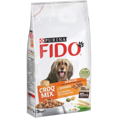 Fido Croquettes Pour Chien Senior+7Ans Viandes/Légumes : Le Sac De 3 Kg