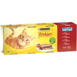 Friskies Pâtée Pour Chats Terrine Viandes : Les 4 Boites De 400 G
