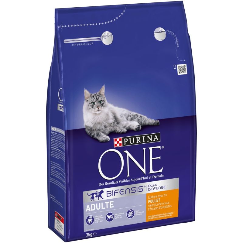 Purina One Croquettes Pour Chat Adulte Poulet : Le Sac De 3 Kg