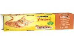 Friskies Pâtée Pour Chats Assortiment Viandes En Sauce : Les 4 Boîtes De 100 G