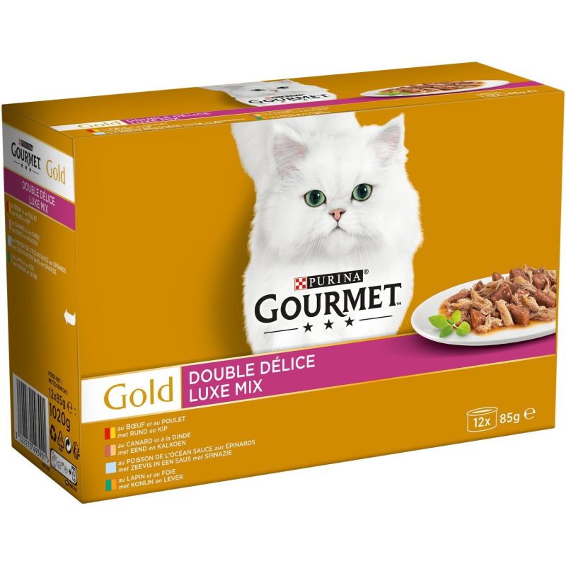 Gourmet Pâtée Pour Chat Double Délice : Les 12 Boites De 85 G