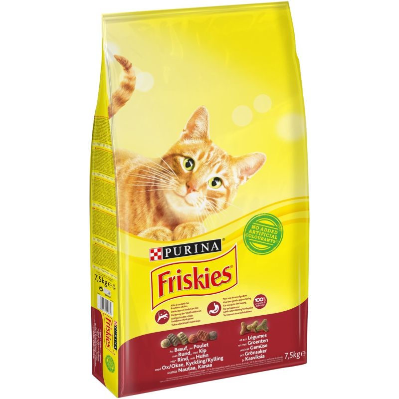 Friskies Croquettes Pour Chats Au Bœuf Poulet Légumes : Le Sac De 7,5 Kg