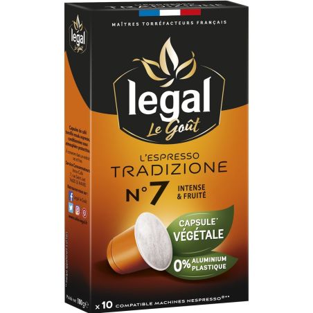 Légal L'Espresso Tradizione Végétal Capsule X10 50G