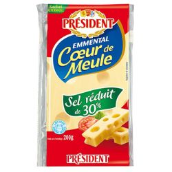 President Emmental Plaquette Président Sel Réduit 200G