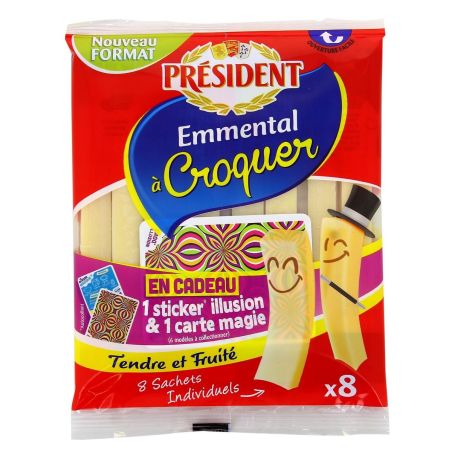 President Psdt Emmental A Croquer 8X18G