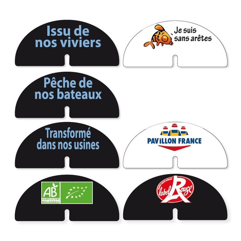 Etiq Etal Kit 100 1/2 Lune Texte Maree