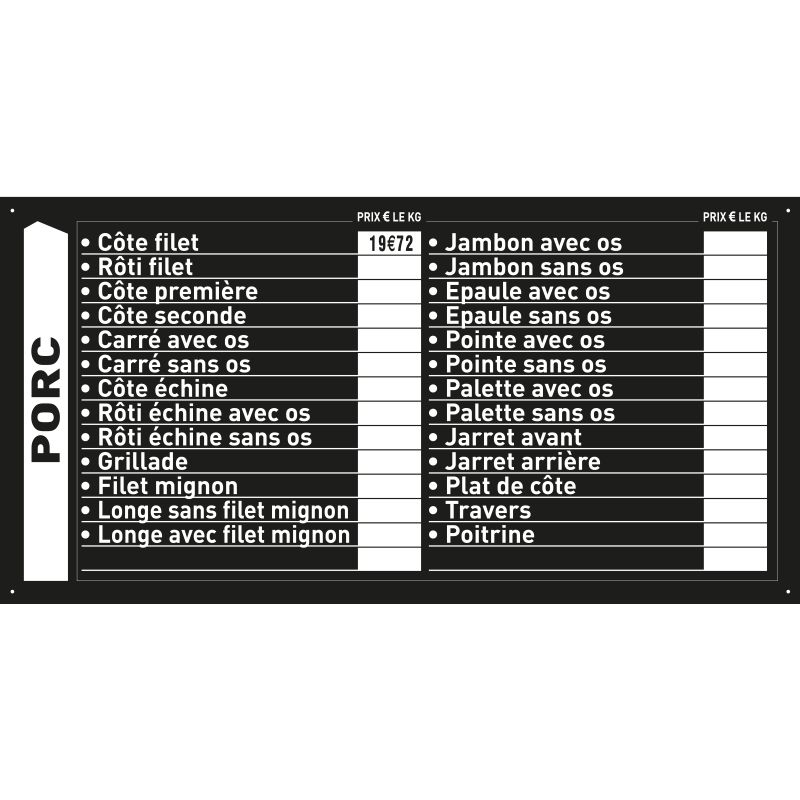 Etiq Etal Pann Prix Porc+Chiffre Trad/Ls