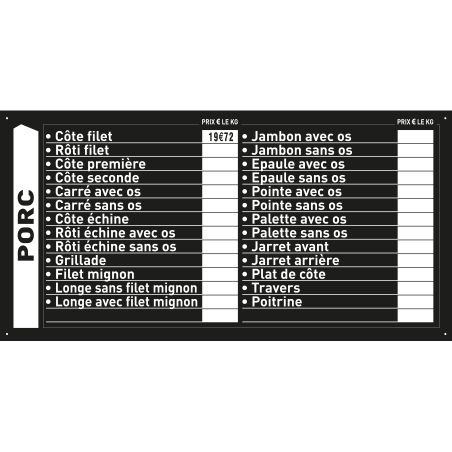 Etiq Etal Pann Prix Porc+Chiffre Trad/Ls