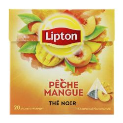 Lipton (Epicerie) Thé Noir Pêche Mangue : La Boite De 20 Sachets - 36 G