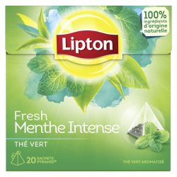 Lipton (Epicerie) Thé Vert Menthe Intense : La Boite De 20 Sachets - 32 G