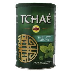 Lipton Thé Vert Tchaé Menthe : La Boite De 25 Sachets - 50 G