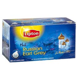 Lipton Thé Russian Earl Grey Bte 20 Sachets Mousseline