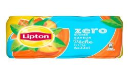 Lipton Boisson Au Thé Pêche Sans Sucres Ice Tea : Le Pack De 6 Canettes 33Cl