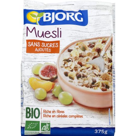 Bjorg Céréales Muesli Bio Sans Sucres Ajoutés : Le Paquet De 375 G