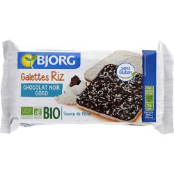 Bjorg Biscuits Galettes Riz Chocolat Noir Coco Bio : Le Paquet De 90 G