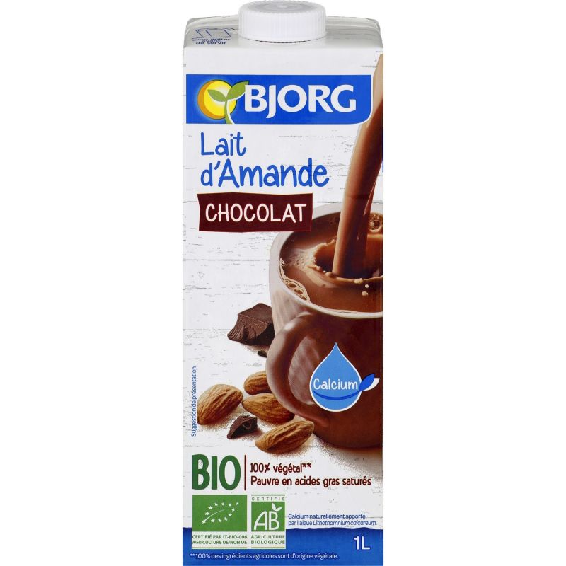 Bjorg Boisson Lait D'Amande Chocolat Bio : La Brique De 1 L