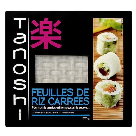 Tanoshi 70G Tano Feuilles De Riz Carre