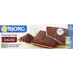 Bjorg Biscuits Fourrés Duo Cacao Bio : La Boite De 150 G