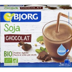 Bjorg Boisson Végétale Soja Chocolat Bio : Les 3 Briques De 25 Cl