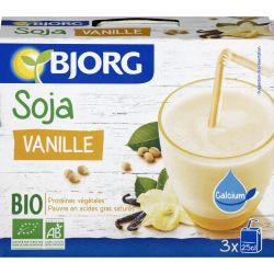 Bjorg Boisson Végétale Soja Vanille Bio : Les 3 Briques De 25 Cl