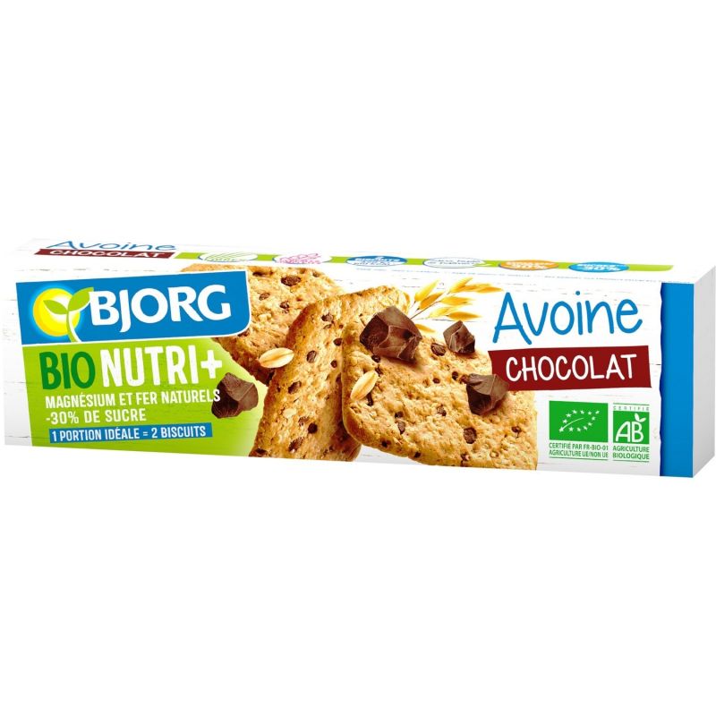 Bjorg Biscuits Avoine Pépites De Chocolat : La Boite 130 G