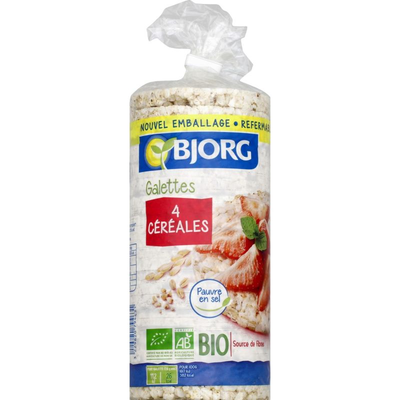 Bjorg Galettes Aux 4 Céréales Bio : Le Paquet De 17 - 130 G