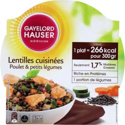 G.Hauser Gayelord Hauser Plats Cuisinés Lentilles, Poulet, Légumes : L'Assiette De 300G