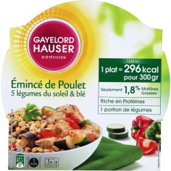 G.Hauser Gayelord Hauser Plats Cuisinés Poulet, Blé, Légumes : La Barquette De 300G