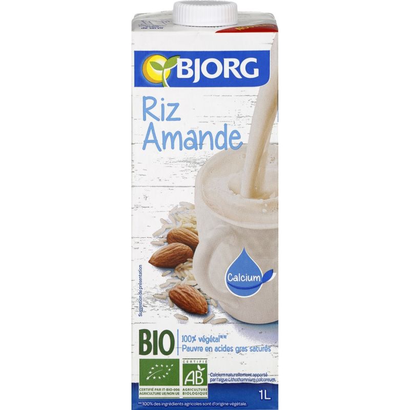 Bjorg Boisson Végétale Riz Amande Bio : La Brique De 1L