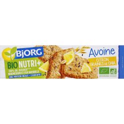 Bjorg Biscuits Avoine Citron Et Graines De Chia Bio : Le Paquet 130G