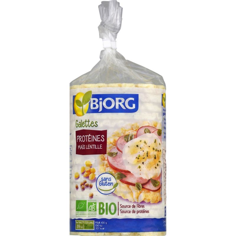 Bjorg Galettes De Maïs Lentille Bio : Le Paquet 100G