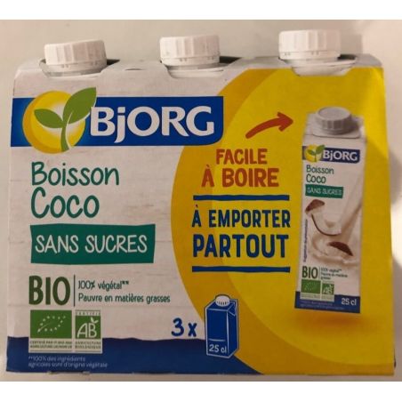 Bjorg Boisson De Coco Bio Sans Sucre 3X25Cl