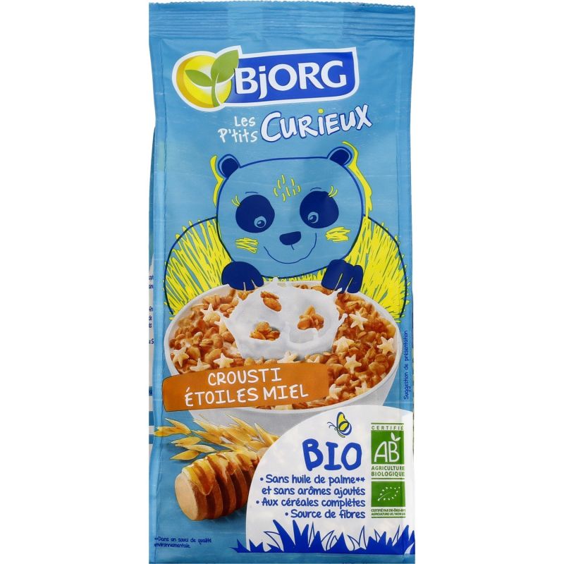 Bjorg Céréales Crousti Étoiles Miel Kid Bio : La Boite De 375G