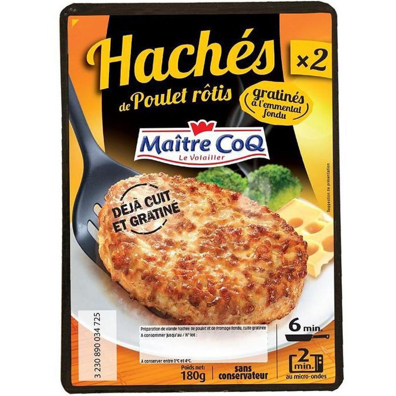 Maitre Coq 2 Hache Plt Emmental Fondu180G