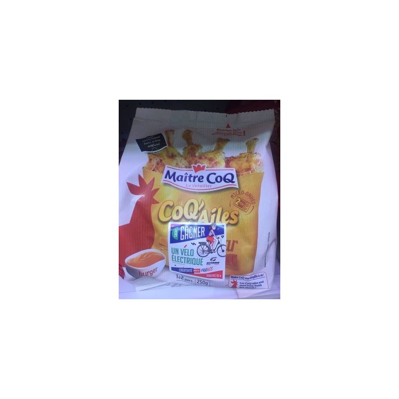 Maitre Coq Ailes Cheddar+Sce Burg250G