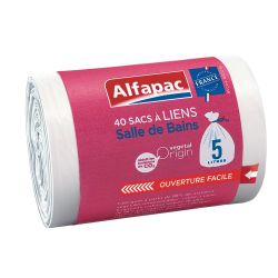 Alfapac Sacs-Poubelle Salle De Bains À Liens 5L : Les 40 Sacs Poubelles