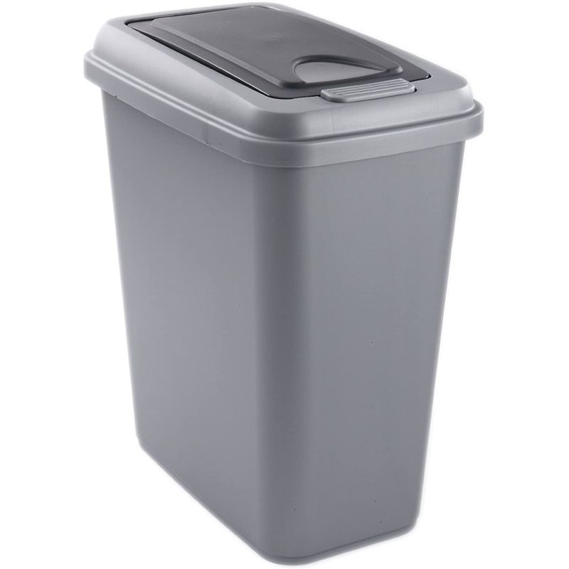 Sundis Poubelle Touch 25 L Avec Couvercle Et Ouverture Push Argent Anthracite