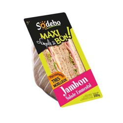 Sodeb'O Sodebo Sandwich Max Jambon Emmental Crudites 200G