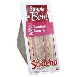 Sodeb'O Sodebo Sandwich Maxi Complet Jambon Beurre 200G